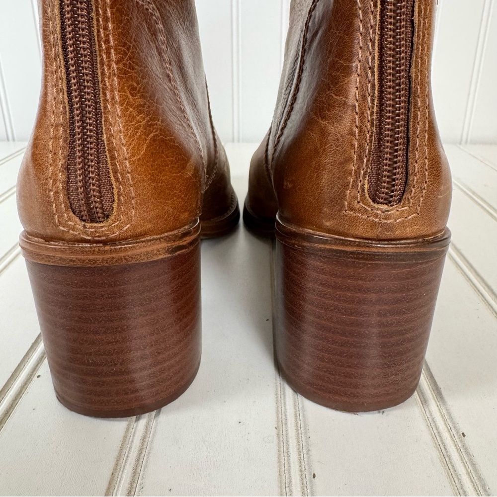 Vince Camuto Zeldina Ankle Bootie Women’s Sz. 7M Caramel Leather‎ Distressed - Picture 4 of 14